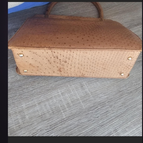 Ostrich Leather Handbag Lopez Charcas  Buenos Aires GenuineI - Picture 2 of 9